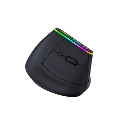 Mysz bezprzewodowa Wozinsky WMG-1164 gamingowa pionowa ergonomiczna 3600 DPI z podświetleniem RGB - czarna