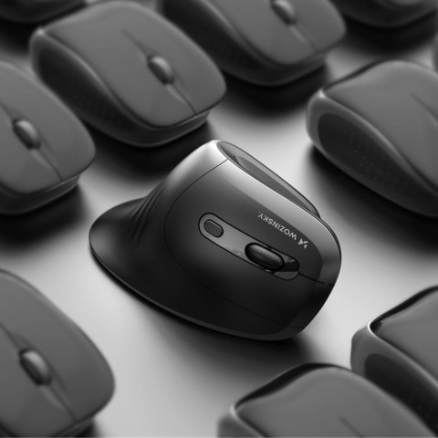 Mysz bezprzewodowa Wozinsky WWM-1076 pionowa ergonomiczna 3600 DPI - czarna