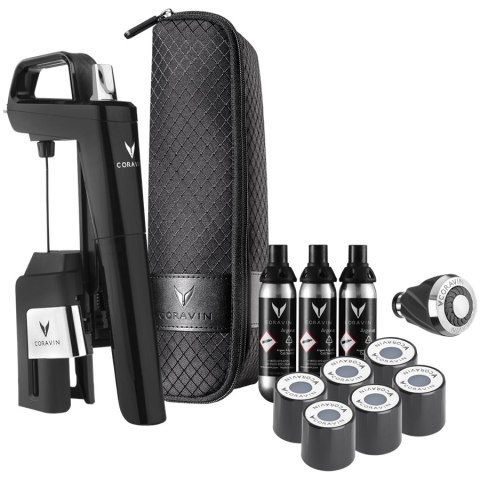 CORAVIN Timeless Six Plus, System do przechowywania wina, Czarny