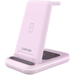 CANYON Ładowarka bezprzewodowa WS-304 15W 3w1 Iced Pink