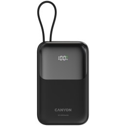 CANYON Powerbank OnPower 101 z kablem 10000 mAh PD22.5W Czarny