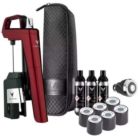CORAVIN Timeless Six Plus, System do przechowywania wina, Burgundowy