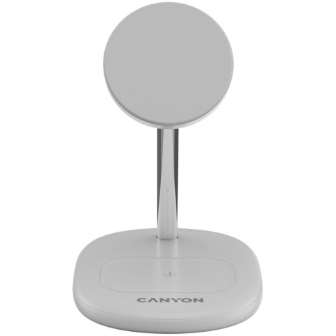 CANYON Ładowarka bezprzewodowa WCS-205 15W Qi2 2w1 Biała