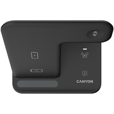 CANYON Ładowarka bezprzewodowa WS-302 15W 3w1 Czarna