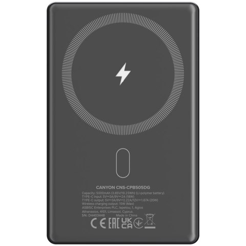 CANYON Powerbank OnPower 505 slim MagSafe 5000 mAh PD20W