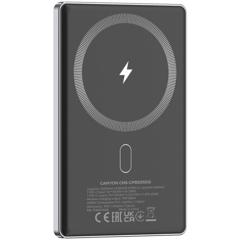 CANYON Powerbank OnPower 505 slim MagSafe 5000 mAh PD20W
