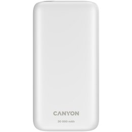 CANYON Powerbank PB-301 LED 30000 mAh PD 20W QC 3.0 Biały