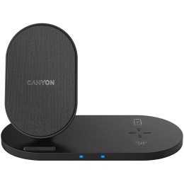 CANYON Ładowarka bezprzewodowa WS-202 10W 2w1 Czarna
