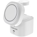 CANYON Stacja ładująca 4w1 bezprzew. 30W z kablem 1m biała