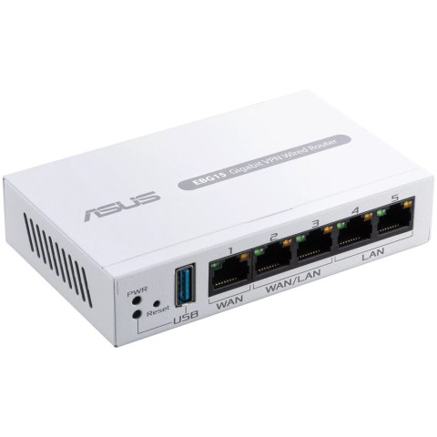 ASUS ExpertWiFi EBG15 Gigabit VPN 5 port wired router, Up to 3 WAN ethernet ports + 1 USB WAN, IPS intrusion prevention, Layer 7