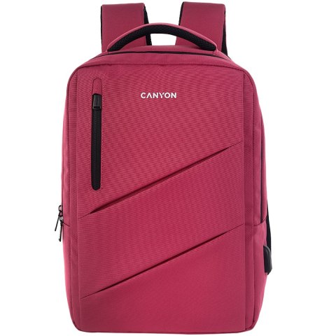 CANYON Plecak na laptopa BPE-5 Miejski USB 15.6'' Różowy