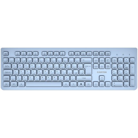 CANYON Klawiatura HKB-W01 UK/US AAA Bezprzewodowa Niebieska