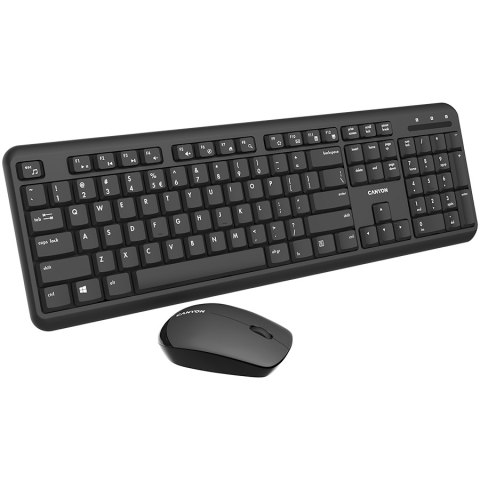 CANYON Zestaw klawiatura + mysz SET-W20 UK/US Bezprz. Czarny
