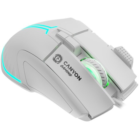 CANYON Mysz gamingowa Fortnax GM-636 RGB 9 Przyc. Przew. Biała