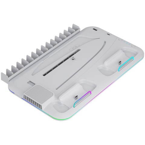 CANYON Podstawka chłodząca CS-51 RGB PS5 Slim/DE Ładowanie Biała