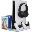 CANYON Podstawka chłodząca CS-51 RGB PS5 Slim/DE Ładowanie Biała