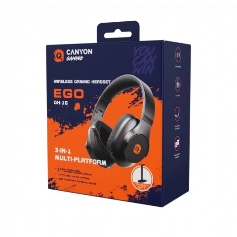 CANYON Słuchawki gamingowe EGO GH-16 3w1 2.4GHz+BT białe