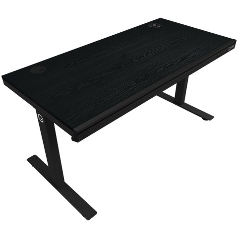 LORGAR Biurko Gamingowe Regulowane, Blat Melaminowy, Czarne