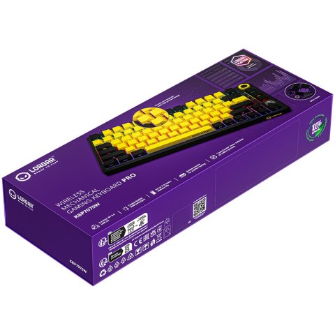 LORGAR Klawiatura Gamingowa Bezprzewodowa Pro 75%, Czarno Żółta, EN