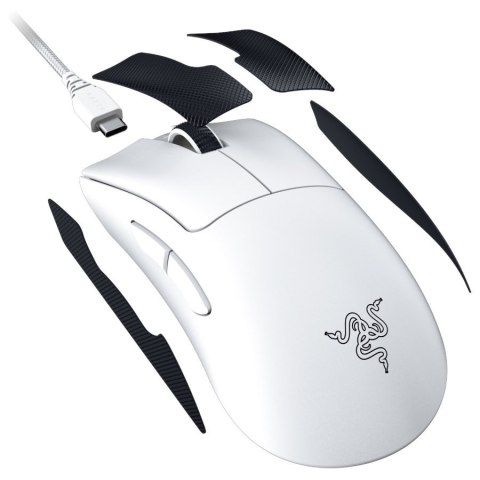 RAZER Mysz Gamingowa DeathAdder V3 Pro, White Edition, Ergonomic Bezprzewodowa