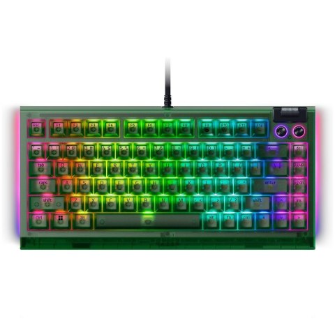 Razer Klawiatura Gamingowa BlackWidow V4 75% Phantom Green, US