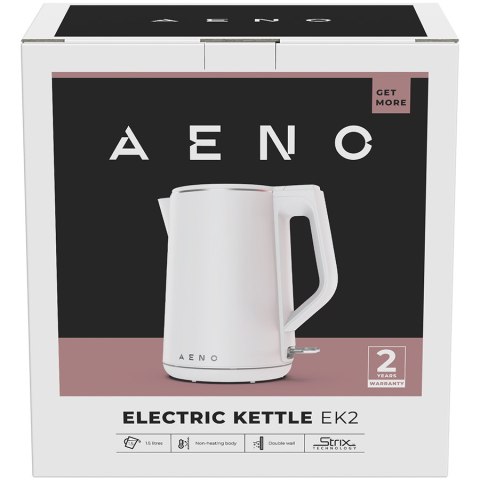 AENO EK2 Czajnik 1,5L podwójne ścianki, Strix biały