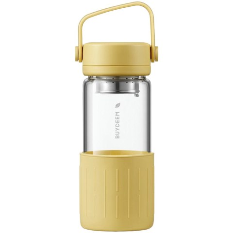 BUYDEEM Szklana butelka z zaparzaczem 300ml, DG42, Mellow Yellow