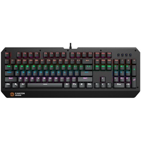 CANYON Klawiatura gamingowa Hazard GK-6 RGB US Przewodowa Czarna