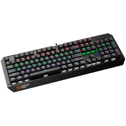 CANYON Klawiatura gamingowa Hazard GK-6 RGB US Przewodowa Czarna