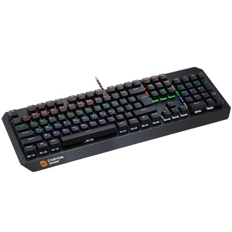 CANYON Klawiatura gamingowa Hazard GK-6 RGB US Przewodowa Czarna