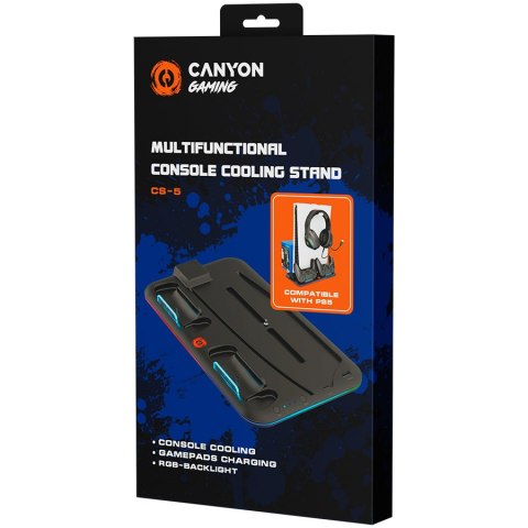 CANYON Podstawka CS-5 RGB PS5 Ładowanie + Chłodzenie Czarna