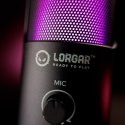 LORGAR Mikrofon Gamingowy SMP40, RGB, Statyw Metalowy, Czarny