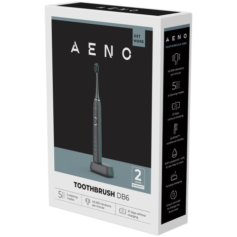 AENO DB6 Szczoteczka soniczna 46000 RPM 5 trybów 40 dni IPX7 czarna