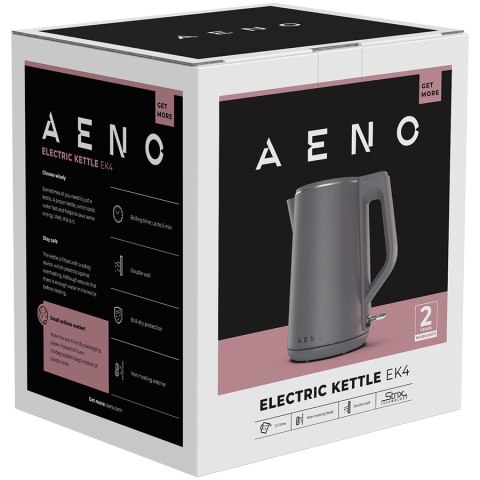 AENO EK4 Czajnik 1,5L podwójne ścianki, Strix szary