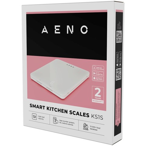 AENO KS1S Waga kuchenna Smart Bluetooth do 8 kg szklana biała