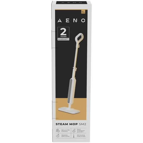 AENO SM2 Mop parowy 1200W 3 tryby 130°C 275 ml funkcja samostania biały