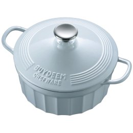 BUYDEEM Emaliowane naczynie żeliwne 2,9L, CP521, White Blue
