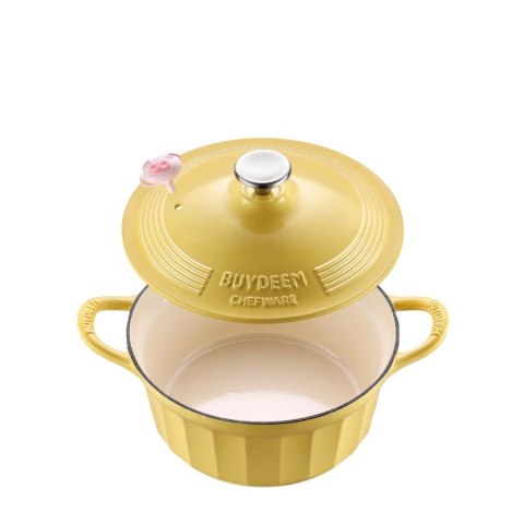 BUYDEEM Emaliowane naczynie żeliwne 3,9L, CP551, Mellow Yellow