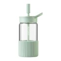 BUYDEEM Szklana butelka ze słomką 550ml, DG425, Cozy Greenish