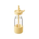 BUYDEEM Szklana butelka ze słomką 550ml, DG425, Mellow Yellow