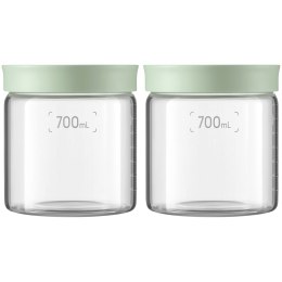 BUYDEEM Szklane słoiki 700ml z nakrętką wze Cozy Greenish, CS1014