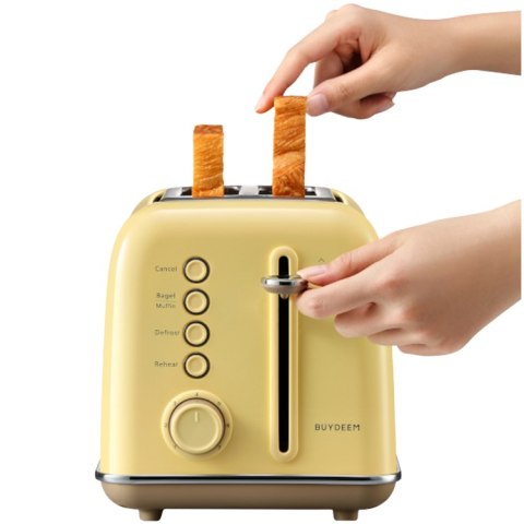 BUYDEEM Toster na 2 kromki, DT620E, Mellow Yellow, EU
