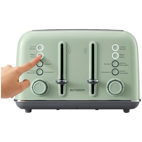 BUYDEEM Toster na 4 kromki, DT640E, Cozy Greenish, EU