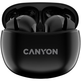 CANYON Słuchawki dokanałowe TWS-5 Etui Czarne