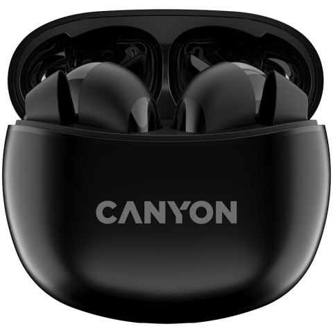 CANYON Słuchawki dokanałowe TWS-5 Etui Czarne