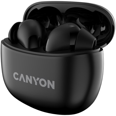 CANYON Słuchawki dokanałowe TWS-5 Etui Czarne