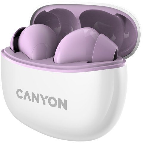 CANYON Słuchawki dokanałowe TWS-5 Etui Fioletowe