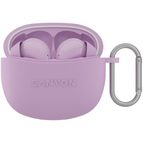 CANYON Słuchawki dokanałowe TWS-5 Etui Fioletowe