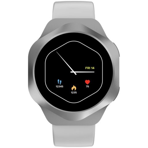 CANYON Smartwatch Hexagon 88 Rozmowy Bluetooth Srebrny