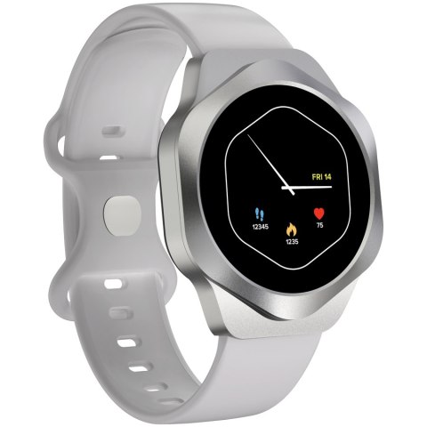CANYON Smartwatch Hexagon 88 Rozmowy Bluetooth Srebrny